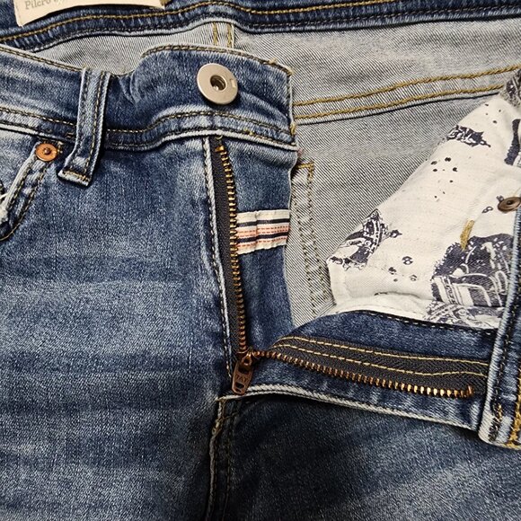 Pilcro & The Letterpress Mid Rise Jewel Hem Slim Straight Ankle Jeans - Picture 7 of 10